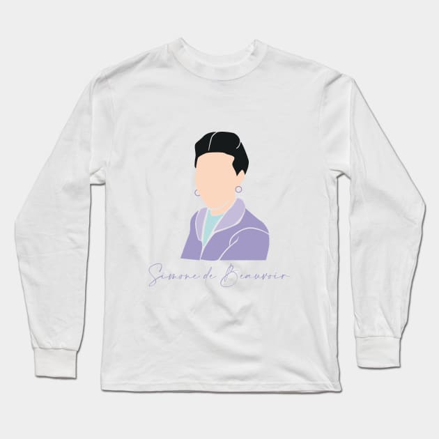 Simone de beauvoir. Long Sleeve T-Shirt by candelanieto